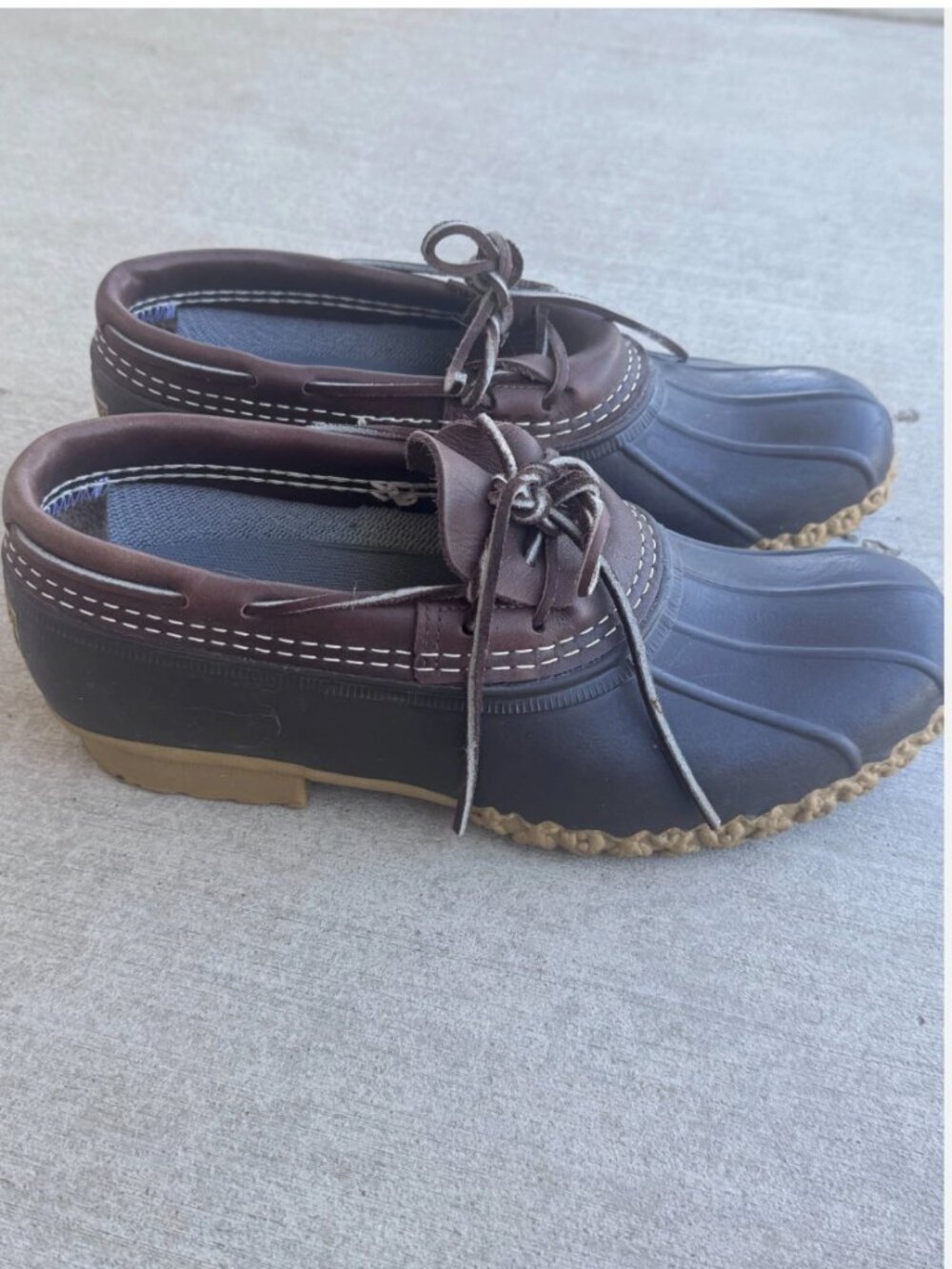 Vintage L.L.Bean Bean Boots Low Duck Boots Brown Leather Brown Rubber W10/M8
